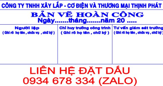 Khắc dấu bản vẽ hoàn công liền mực - uy tín tại TP.HCM